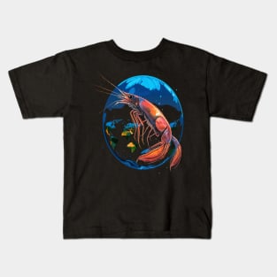 Blue Shrimp Earth Day Kids T-Shirt